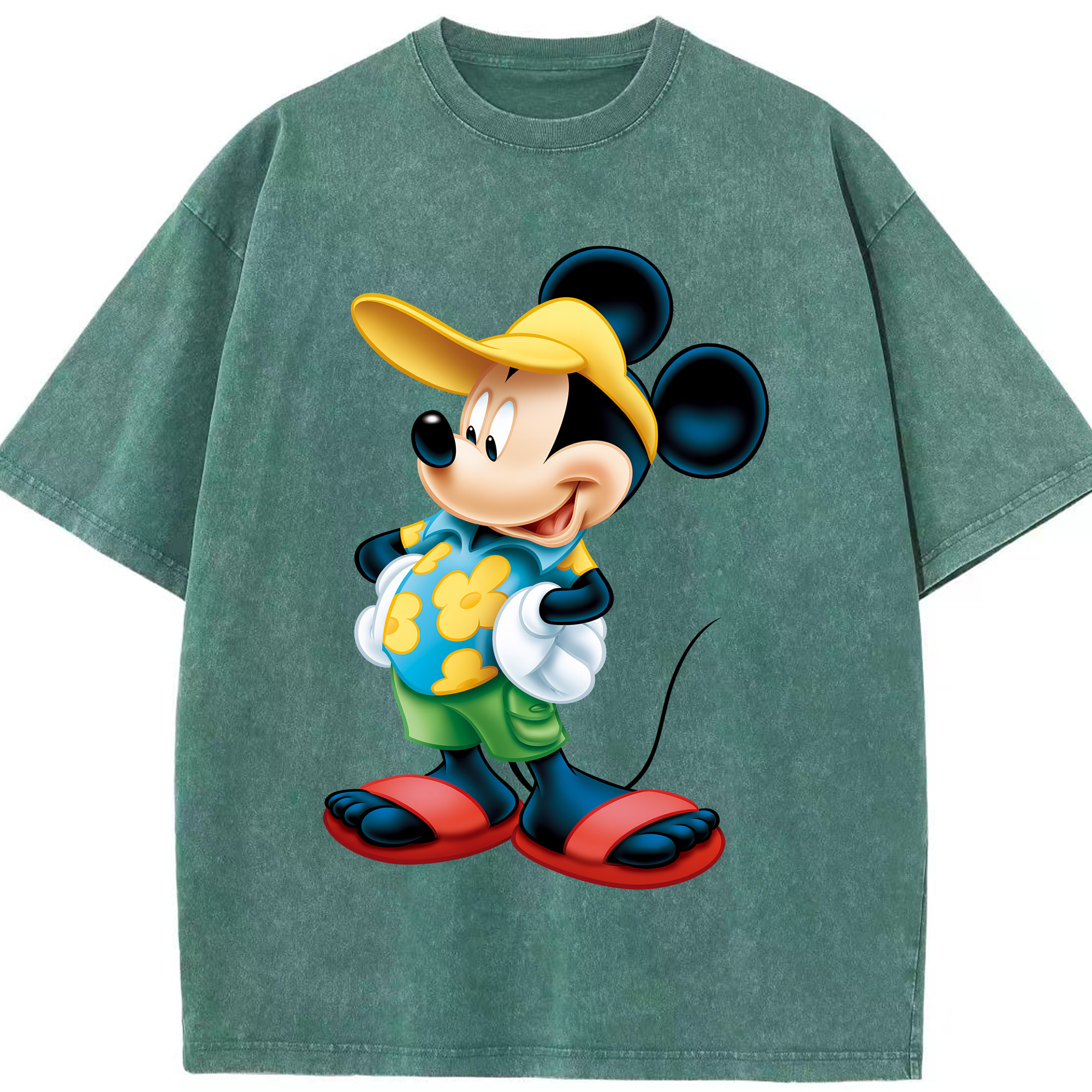 （画像用） ミッキーマウス Mickey Mouse 綿100% ヴィンテージ風 半袖Tシャツ（フロントプリント）